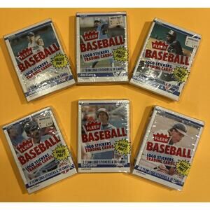 Lot Of 6 - Unopened 1984 Fleer Cello Packs-28 Card & 2 Team Logo Stickers/Pack